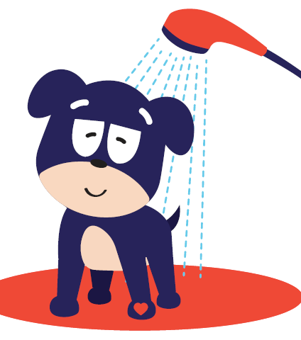 Goro enjoying a natural shower